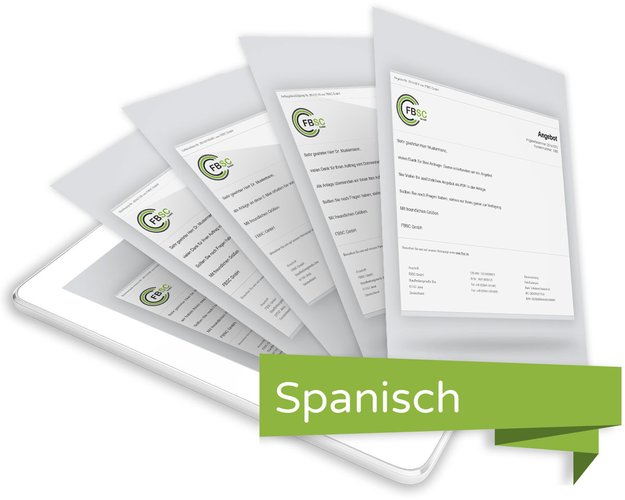 E-Mailtexte slim (Set) für JTL Druckvorlagen spanisch